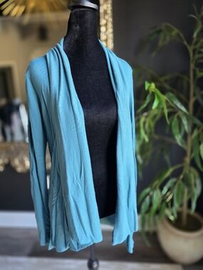 Athleta Women Pranayama Nirvana Restore Wrap Cardigan Sweater TEAL size X Small